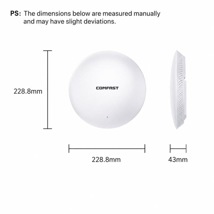 COMFAST CF-E373BE WiFi 7 BE3600 Ceiling Wireless Access Point With Dual 2.5G WAN/LAN Ports Dual Band PoE AP, EU Plug, US Plug, UK Plug, AU Plug