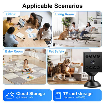 W10 Rechargeable Mini WiFi Camera Cordless 1080P Indoor Security Camera With Magnetic Base Night Vision, W10
