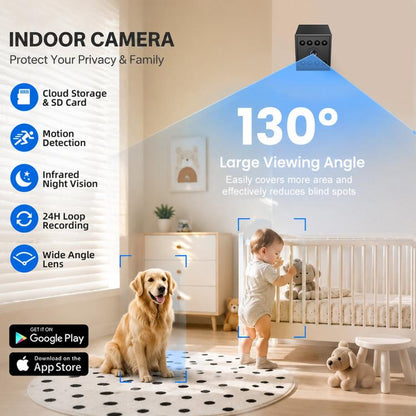 W10 Rechargeable Mini WiFi Camera Cordless 1080P Indoor Security Camera With Magnetic Base Night Vision, W10