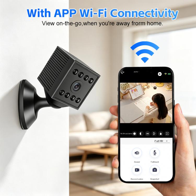 W10 Rechargeable Mini WiFi Camera Cordless 1080P Indoor Security Camera With Magnetic Base Night Vision, W10