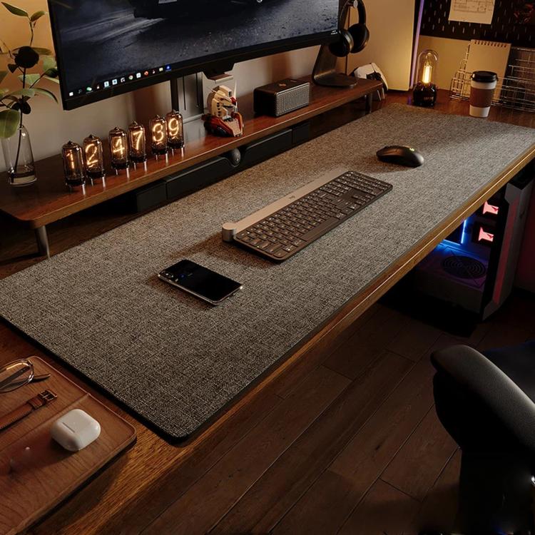 Linen Desk Pad Non Slip Rubber Keyboard Mouse Mat for Home Office Desktop Protector Stitched Edges, 250x300x4mm, 600x300x4mm, 600x400x4mm, 700x300x4mm, 800x300x4mm, 800x400x4mm, 900x400x4mm, 900x450x4mm, 1000x500x4mm, 1200x600x4mm