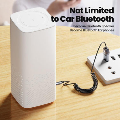 Toocki Bluetooth 5.4 Car AUX Adapter Coiled USB to 3.5mm Jack Wireless Audio Receiver with Mic, BT-02