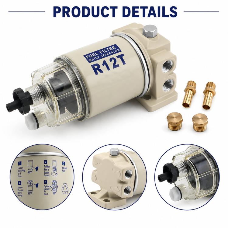R12T Marine Oil-Water Separators For Small Engines, Tank Trucks, Oil Tankers, And Speedboats