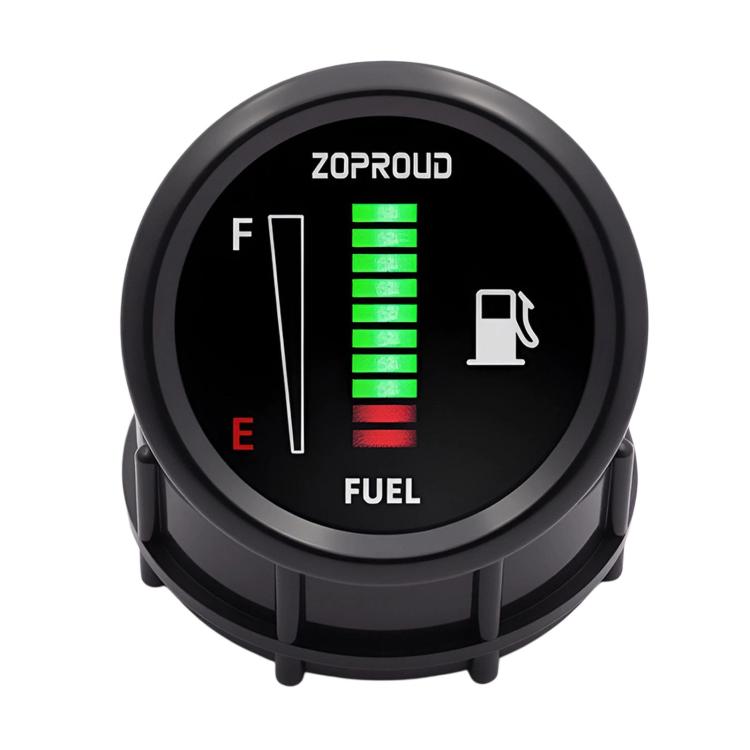 ZOPROUD IS0811FZ 52mm Fuel Tank Gauge 12/24V Modified Car LED Fuel Level Meter, With Oil Floater, With 304 Stainless Steel Oil Floater