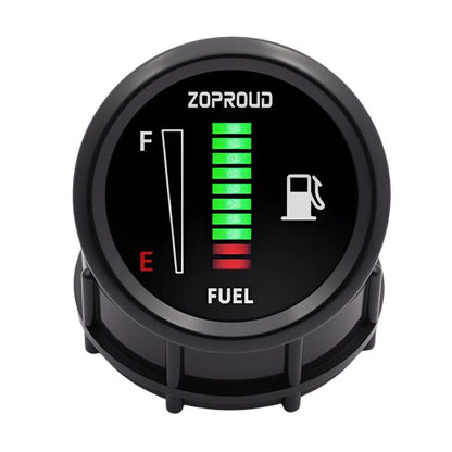 ZOPROUD IS0811FZ 52mm Fuel Tank Gauge 12/24V Modified Car LED Fuel Level Meter, With Oil Floater, With 304 Stainless Steel Oil Floater