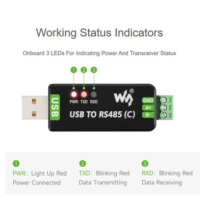 Waveshare 34620 USB To RS485 C Industrial Grade Isolated Bidirectional Converter, 34620