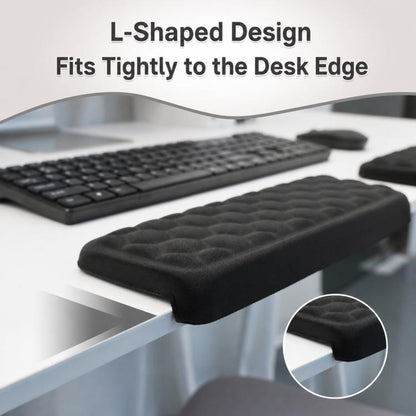 L-Shaped Elbow Pad for Desk Ergonomic Keyboard Wrist Rest Support Non-Slip Soft Foam Cushion for Desk Edge