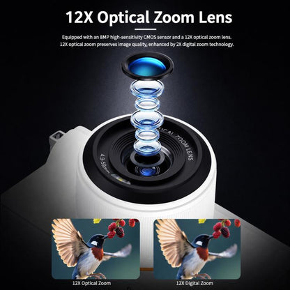 4K 72MP 12X Optical Zoom Digital Camera With 3.0-Inch Flip Screen And WiFi Beginner Vlogging Camera