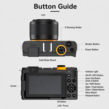 4K 72MP 12X Optical Zoom Digital Camera With 3.0-Inch Flip Screen And WiFi Beginner Vlogging Camera