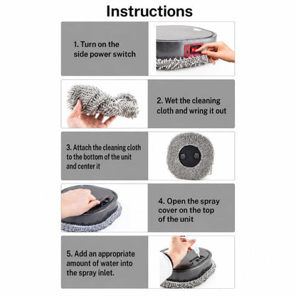 Smart Robot Mopping Cleaner Dry Wet Floor Sweeper Machine With Spray Humidifier, Dark Gray