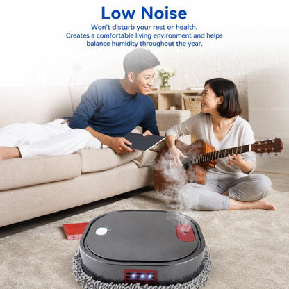Smart Robot Mopping Cleaner Dry Wet Floor Sweeper Machine With Spray Humidifier, Dark Gray