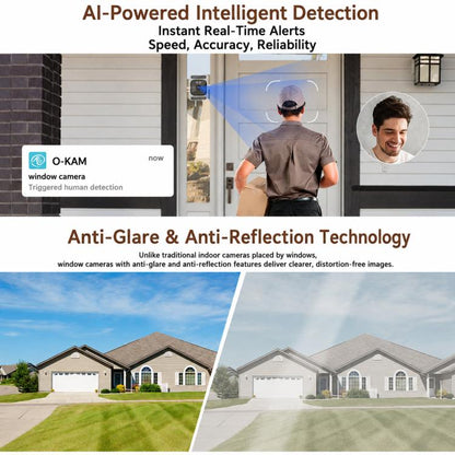 2K HD Smart Dual Bracket Window Camera WiFi Punch-Free Home Security Camera