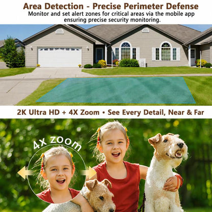 2K HD Smart Dual Bracket Window Camera WiFi Punch-Free Home Security Camera