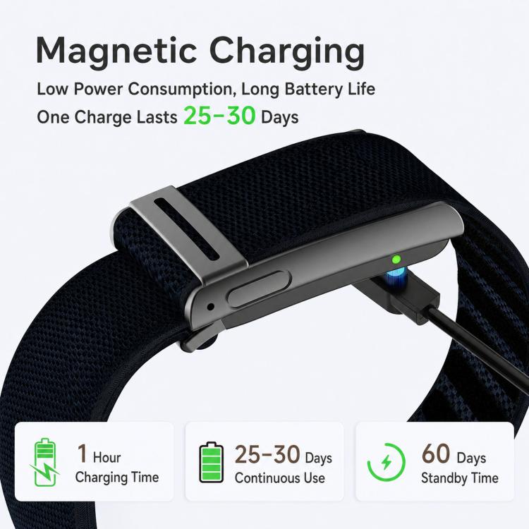 Screenless Fitness Tracker with ECG & HRV Lightweight Nylon Braided Band Health Monitor