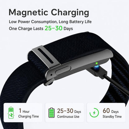 Screenless Fitness Tracker with ECG & HRV Lightweight Nylon Braided Band Health Monitor