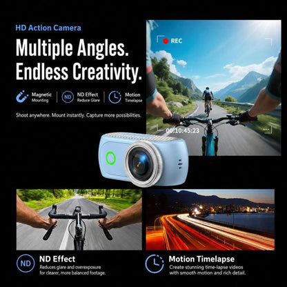 1080P Mini Thumb Action Camera with 2.0-inch Flip Screen Magnetic Wearable Body Cam & Charging Case LK-018