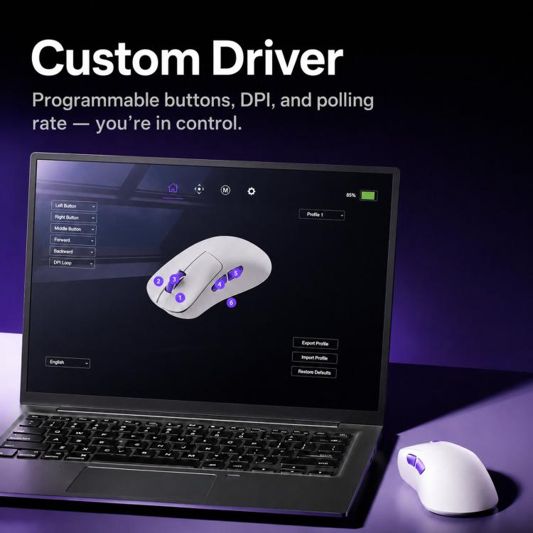 AKKO Nest 3-Mode E-Sports Gaming Mouse Dual 8K Ergonomic Design Mouse