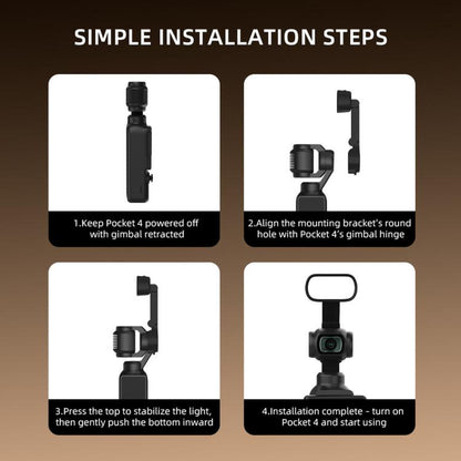 For DJI Osmo Pocket 4 BRDRC Camera Handheld Gimbal Selfie Fill Light
