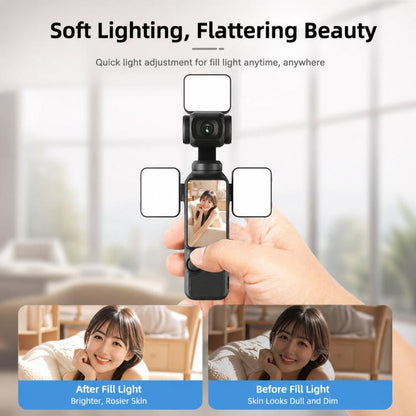 For DJI Osmo Pocket 3 Magnetic Fill Light Dimmable LED Vlog Video Light, Three Lamp, Dual Lamp, Single Lamp