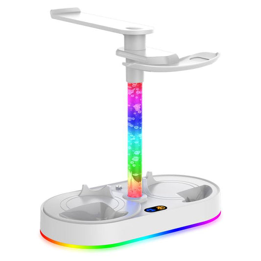 ipega RGB Charging Dock For PS5 VR2 / PlayStation VR2 Controller Charger Station & VR Headset Stand, PG-P5V001S, PG-P5V001