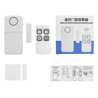 2-Piece Set Wireless Door Window Alarm With Remote Control 130dB Magnetic Sensor For Home Security 4 Modes