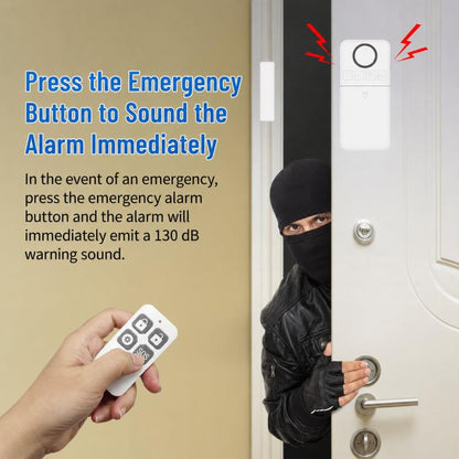 2-Piece Set Wireless Door Window Alarm With Remote Control 130dB Magnetic Sensor For Home Security 4 Modes