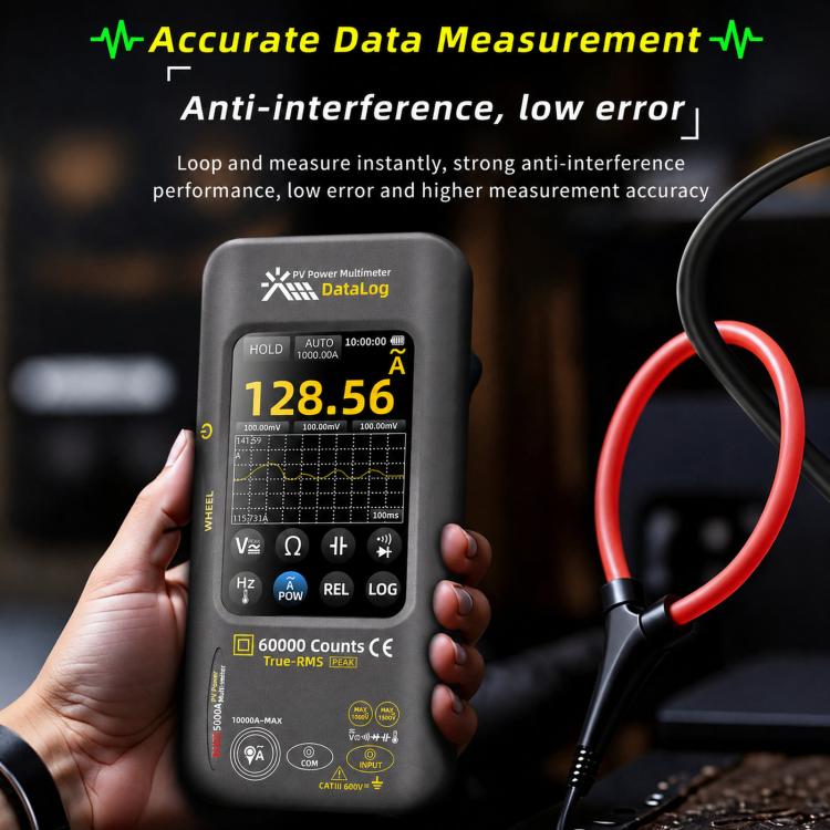 BSIDE S600A 60000 Counts Touchscreen Graphic Multimeter True-RMS PV Solar Tester Data Logger, Standard, Standard+TP02 Flexible Current Clamp