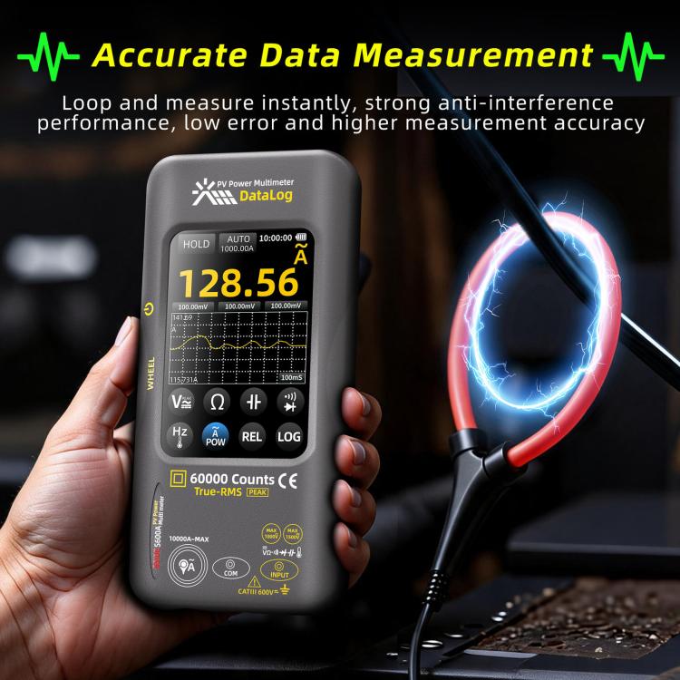 BSIDE S600A 60000 Counts Touchscreen Graphic Multimeter True-RMS PV Solar Tester Data Logger, Standard, Standard+TP02 Flexible Current Clamp