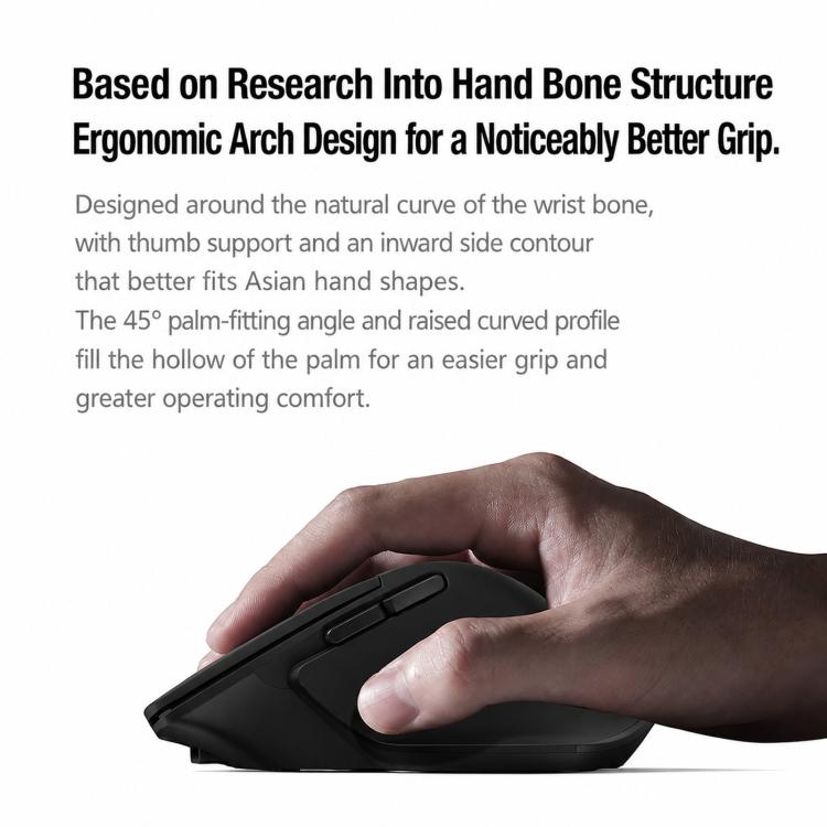 W&P M-WB2 Wireless Ergonomic Mouse Tri-Mode Bluetooth & 2.4G Silent Computer Mouse