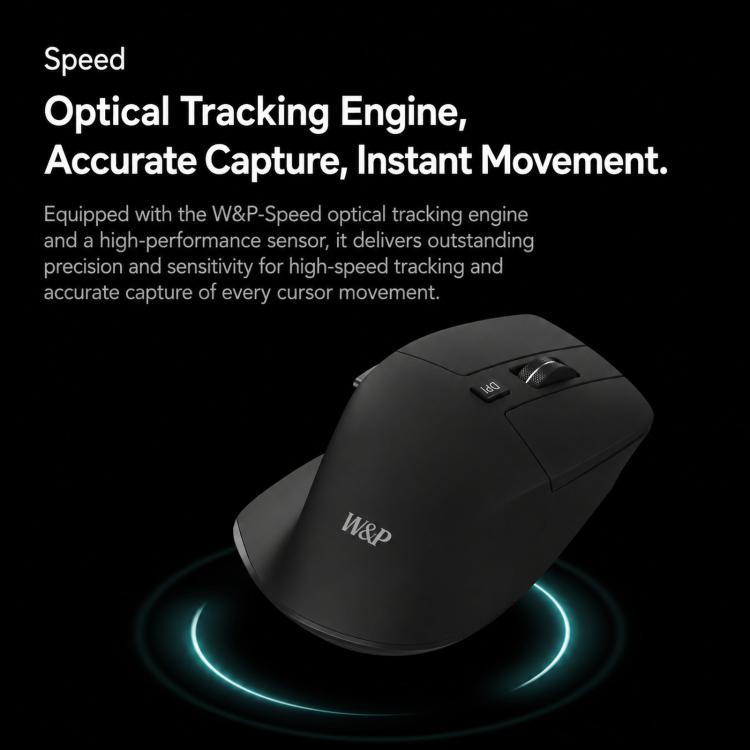 W&P M-WB2 Wireless Ergonomic Mouse Tri-Mode Bluetooth & 2.4G Silent Computer Mouse