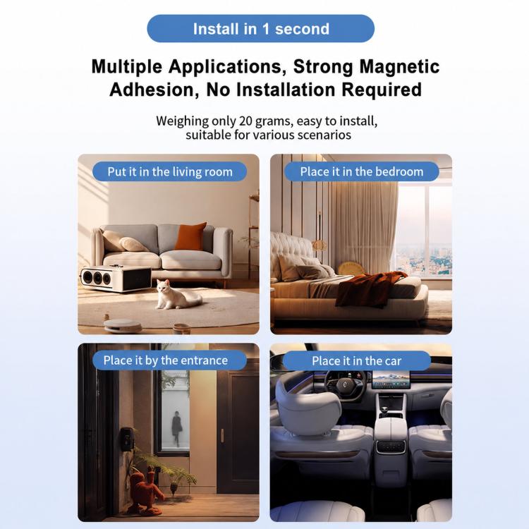 X3 Mini Wireless Security Camera 3MP WiFi Indoor Camera With Magnetic Mount, 2-Way Audio, Night Vision, X3
