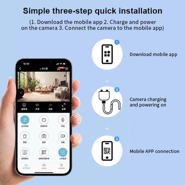 X3 Mini Wireless Security Camera 3MP WiFi Indoor Camera With Magnetic Mount, 2-Way Audio, Night Vision, X3