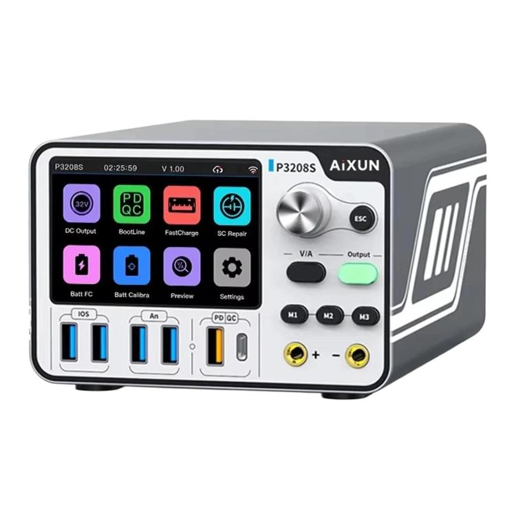 AiXUN P3208S Intelligent Adjustable DC Regulated Power Supply Meter Mobile Phone Repair Power Supply, EU Plug, US Plug