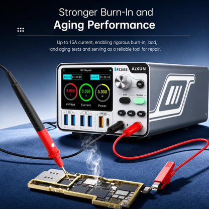 AiXUN P3208S Intelligent Adjustable DC Regulated Power Supply Meter Mobile Phone Repair Power Supply, EU Plug, US Plug