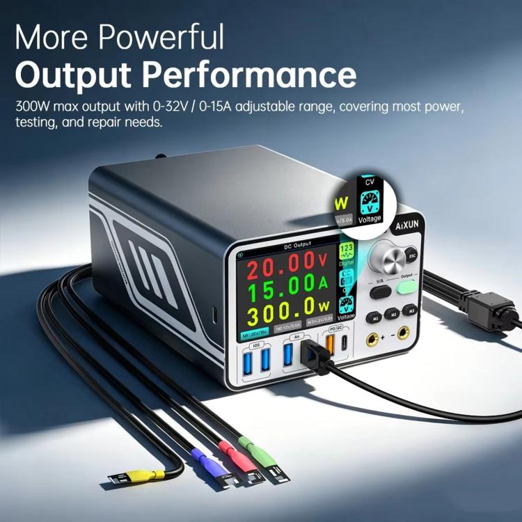 AiXUN P3208S Intelligent Adjustable DC Regulated Power Supply Meter Mobile Phone Repair Power Supply, EU Plug, US Plug