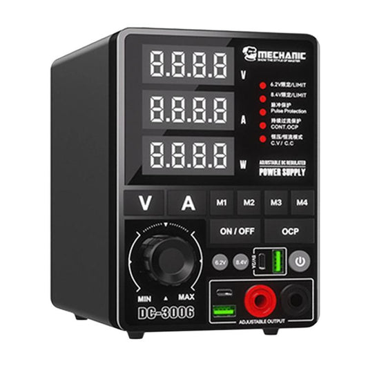 Adjustable DC Regulated Power Supply High Precision Fine-Tuning Voltage Limiting Power Source, MECHANIC DC-3006 US Plug, MECHANIC DC-3006 EU Plug, MECHANIC DC-3010 US Plug, MECHANIC DC-3010 EU Plug