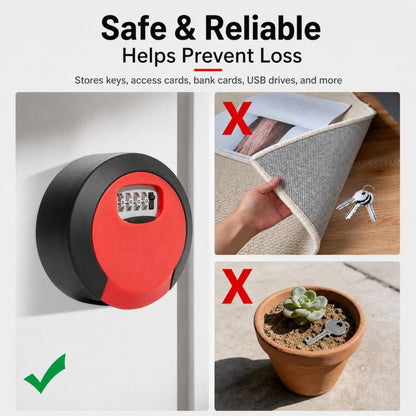 Oversized Circular Key Lock Box Waterproof 4 Digit Combination Security Storage Case