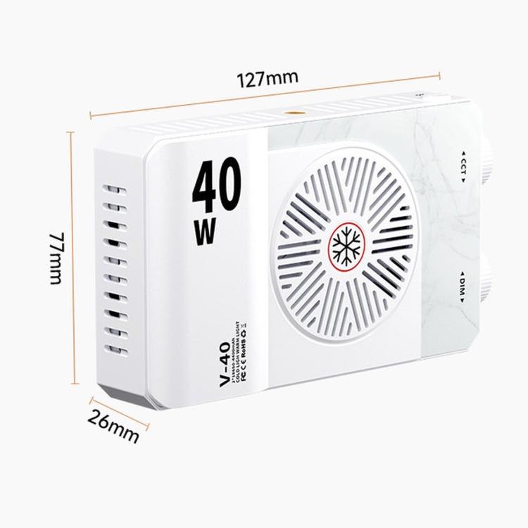 V-40 Portable 40W LED Video Light 2500K-9000K CRI 96+ Rechargeable Pocket Photography Light Panel, V-40