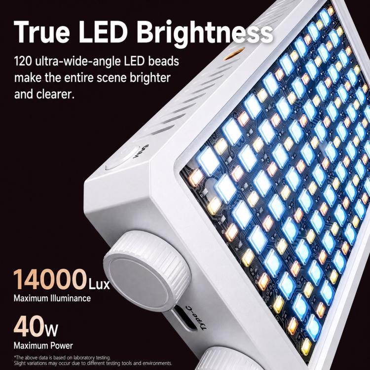 V-40 Portable 40W LED Video Light 2500K-9000K CRI 96+ Rechargeable Pocket Photography Light Panel, V-40