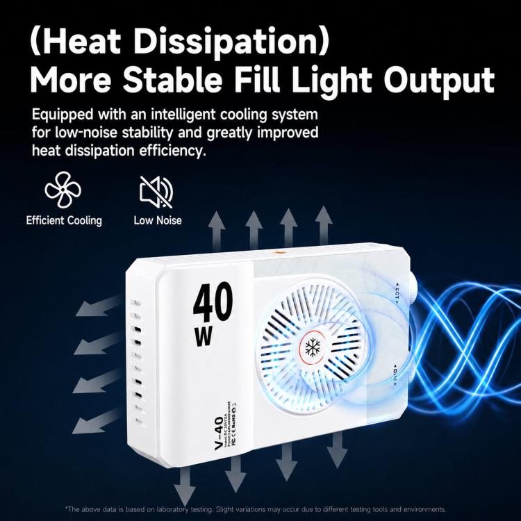 V-40 Portable 40W LED Video Light 2500K-9000K CRI 96+ Rechargeable Pocket Photography Light Panel, V-40