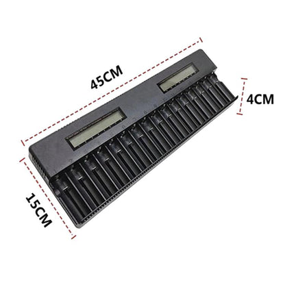 HD-5885 16-Slot Multifunctional LCD Lithium Battery Charger For 26650 / 21700 / 18650 Batteries, US Plug, EU Plug