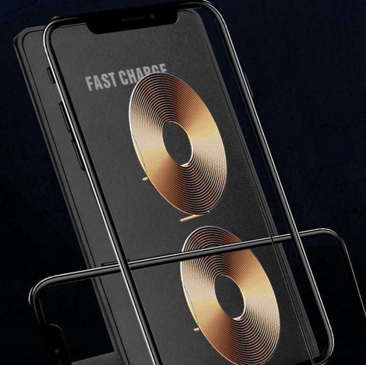 R2 10W Vertical Mobile Phone Wireless Charger Smart Fast Charge Charging Stand Desktop Stand, R2 (Black)