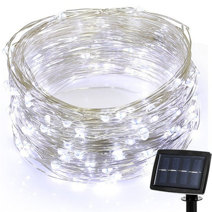 22m 200 LEDs Solar Powered Home Garden Copper Wire String Fairy Light Outdoor Christmas Party Decor Strip Lamp with 8 Modes