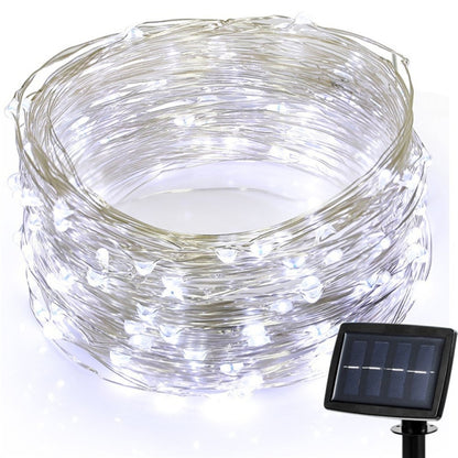 22m 200 LEDs Solar Powered Home Garden Copper Wire String Fairy Light Outdoor Christmas Party Decor Strip Lamp with 8 Modes