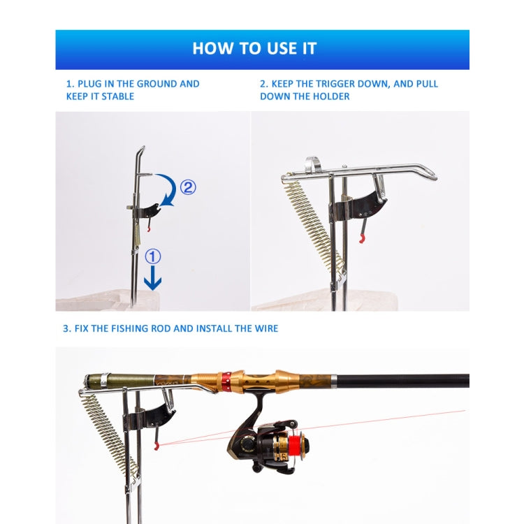 Support de levage de canne à pêche entièrement automatique en acier inoxydable à double ressort