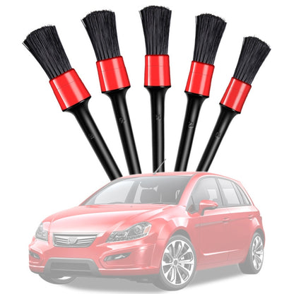 5 Pcs Car Detailing Brush Cleaning Natural Boar Hair Brushes Auto Detail Tools Products Wheels Dashboard, 5 in 1 Black, 5 in 1 White, 5 in 1 Random Color Delivery