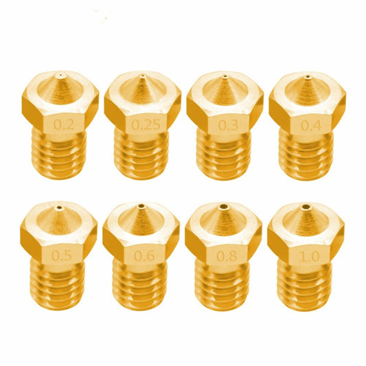 8 PCS Bugatti Accessoires d'imprimante 3D E3D-V5 V6 Buse Filetage M6 Consommables Buse chaude, 1.75/0.2 mm, 1.75/0.25 mm, 1.75/0.3 mm, 1.75/0.35 mm, 1.75/0.4 mm, 1.75/0.5 mm, 1.75/0.6 mm, 1.75/0.8 mm, 1.75/1.0 mm, 3/0.2 mm, 3/0.3 mm, 3/0.4 mm, 3/0.5 mm, 3/0.6 mm, 3/0.8 mm��...