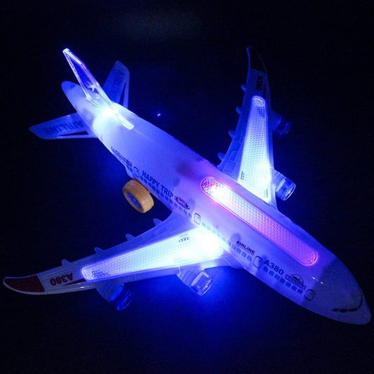 Avión modelo de juguete eléctrico con flash y música para niños, juguete DIY, regalo