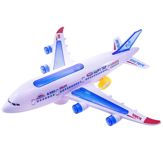 Avión modelo de juguete eléctrico con flash y música para niños, juguete DIY, regalo