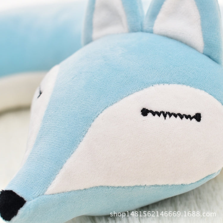 Joli oreiller de voyage en coton peluche en forme de U motif renard pour voiture, avion, 30x30x8cm